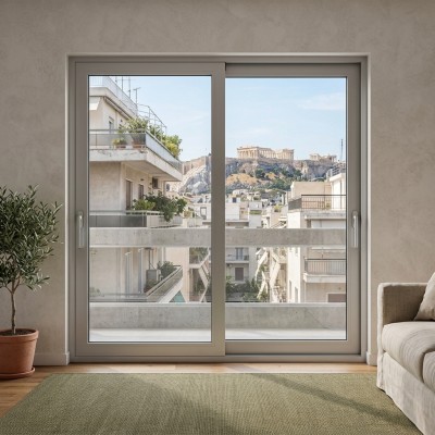 Δίφυλλη Συρόμενη Μπαλκονόπορτα Αλουμινίου EUROPA ESS 34...