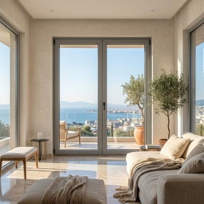 Μπαλκονόπορτα Αλουμινίου Δίφυλλη Europa EOS 60 | Minimal...