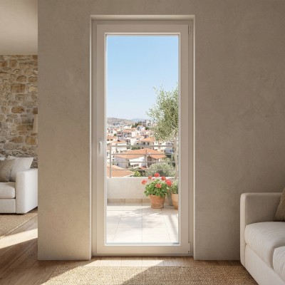 Μπαλκονόπορτα PVC Ανοιγόμενη Μονόφυλλη Ecoplam 71 | 5...